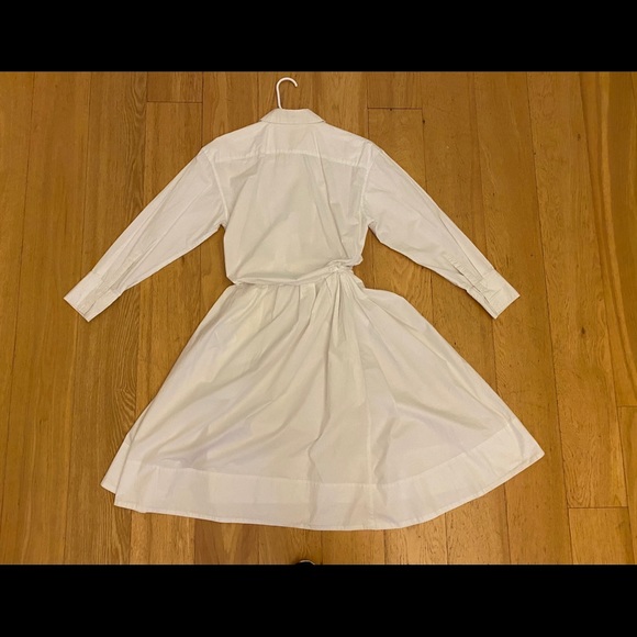 Small Cotton White Button Shirt Dress Swing Collar - Picture 9 of 11